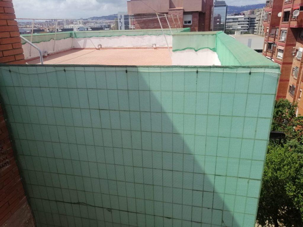 Saneado y malla de protección en fachada